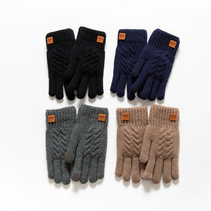 Touchscreen Winter Thicker Knit Gloves for Men