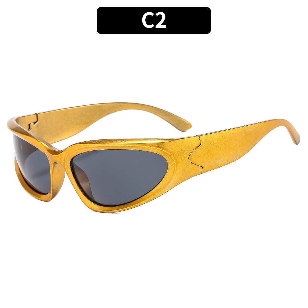 Trendy Y2K Oval Frame Sunglasses with UV400 Protection