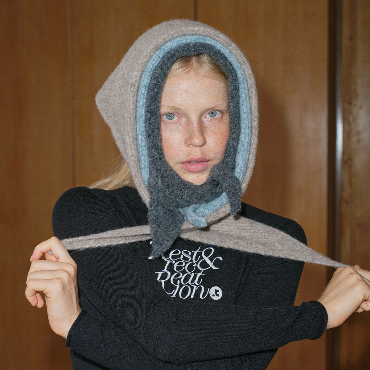 Handcrafted Triangle Wool Blend Scarf for Winter
