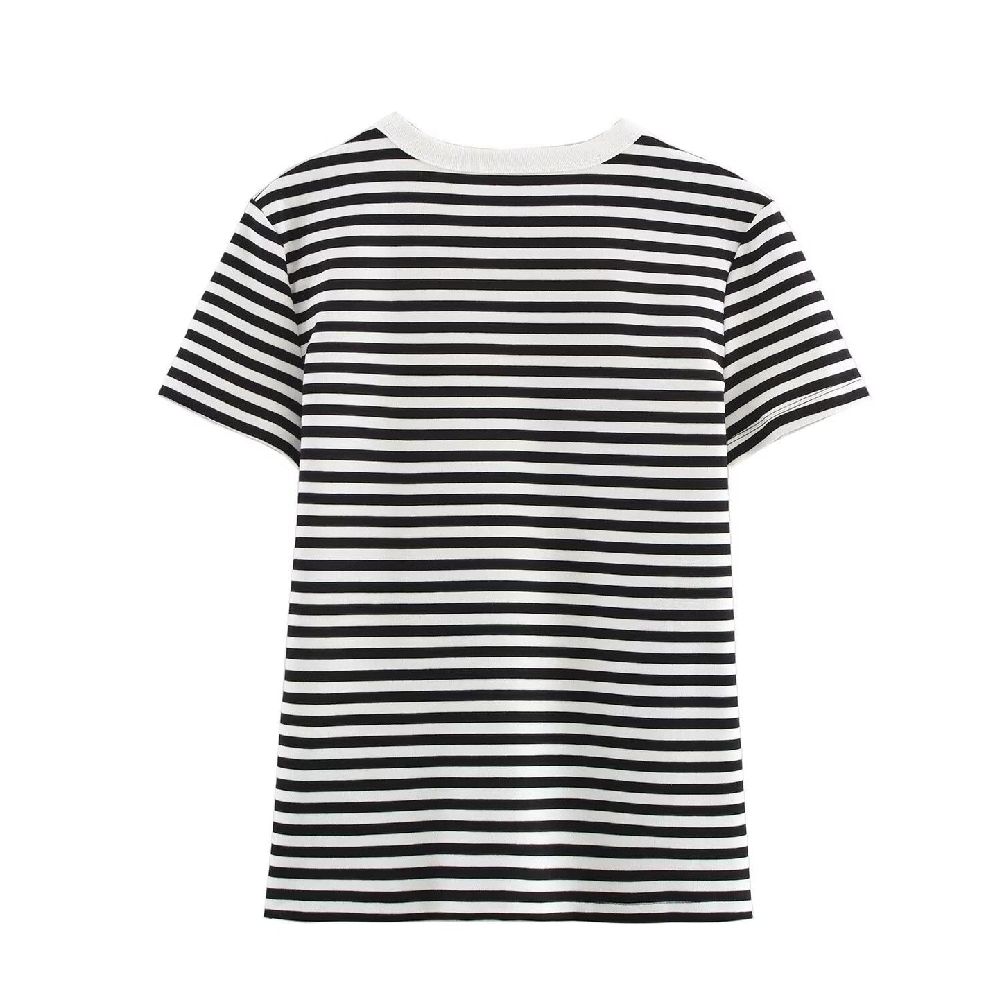 Simple Solid Color Round Neck T-Shirt