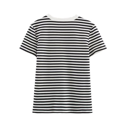 Simple Solid Color Round Neck T-Shirt