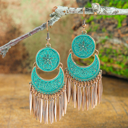 Trendy Floral Tassel Earrings For Women