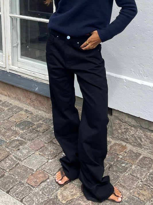 Trendy Color Contrast Splicing Star Denim Pants