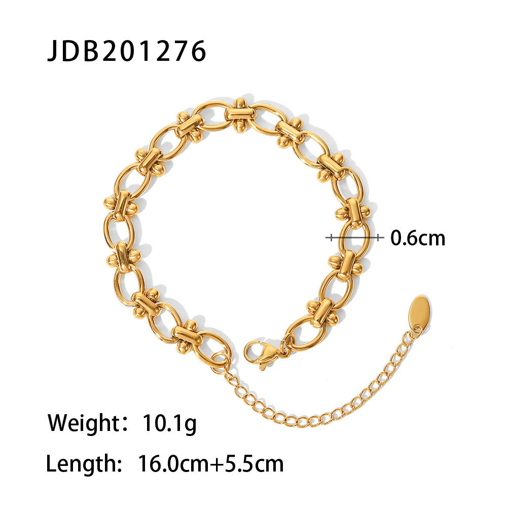 Vintage Zircon Wide Simple Bracelet