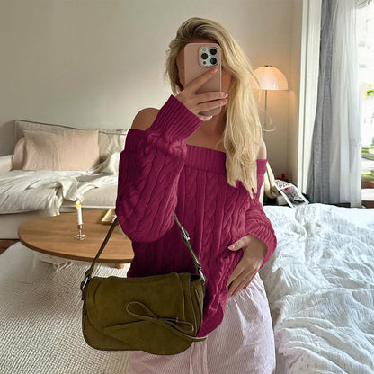 Casual Solid Long Sleeve Sweater Women's Pullover