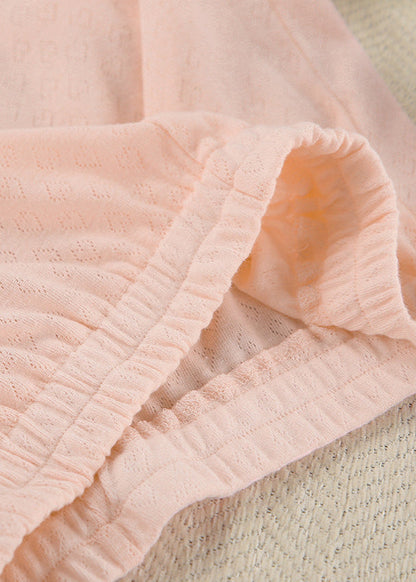 Eyelet Knit Lounge Set Soft Stretch Fabric