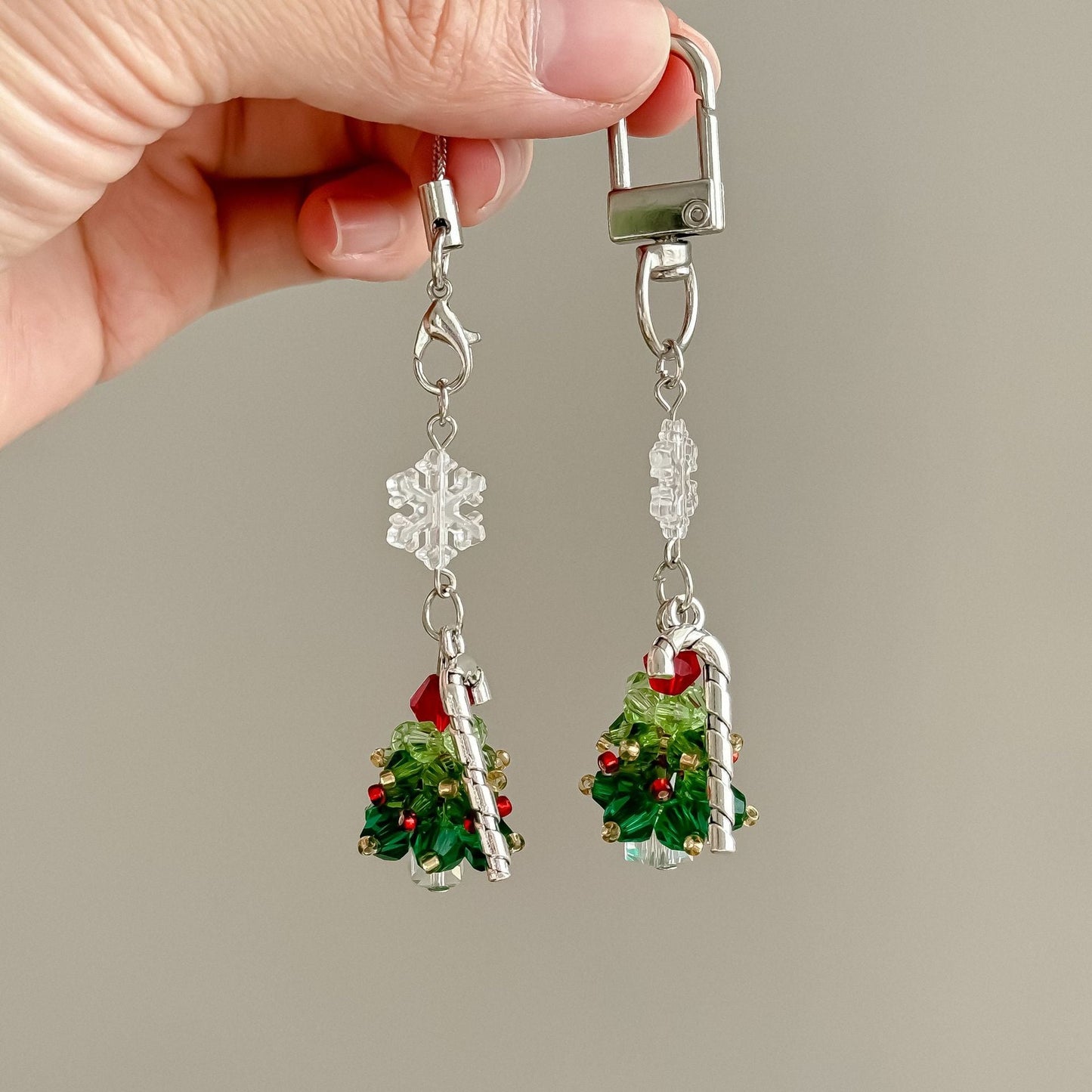 Simple Christmas Tree Pendant Crystal Bag Charm