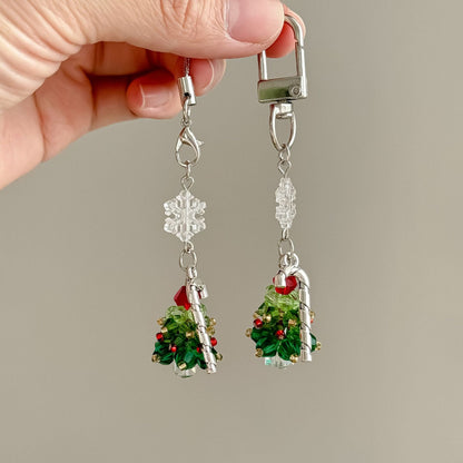 Simple Christmas Tree Pendant Crystal Bag Charm