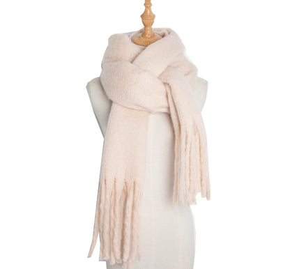 Solid Color Simple Tassel Scarves