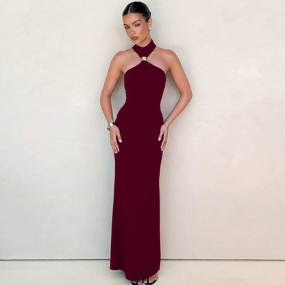 Trendy High Neck Sleeveless Split Midi Dress for Women