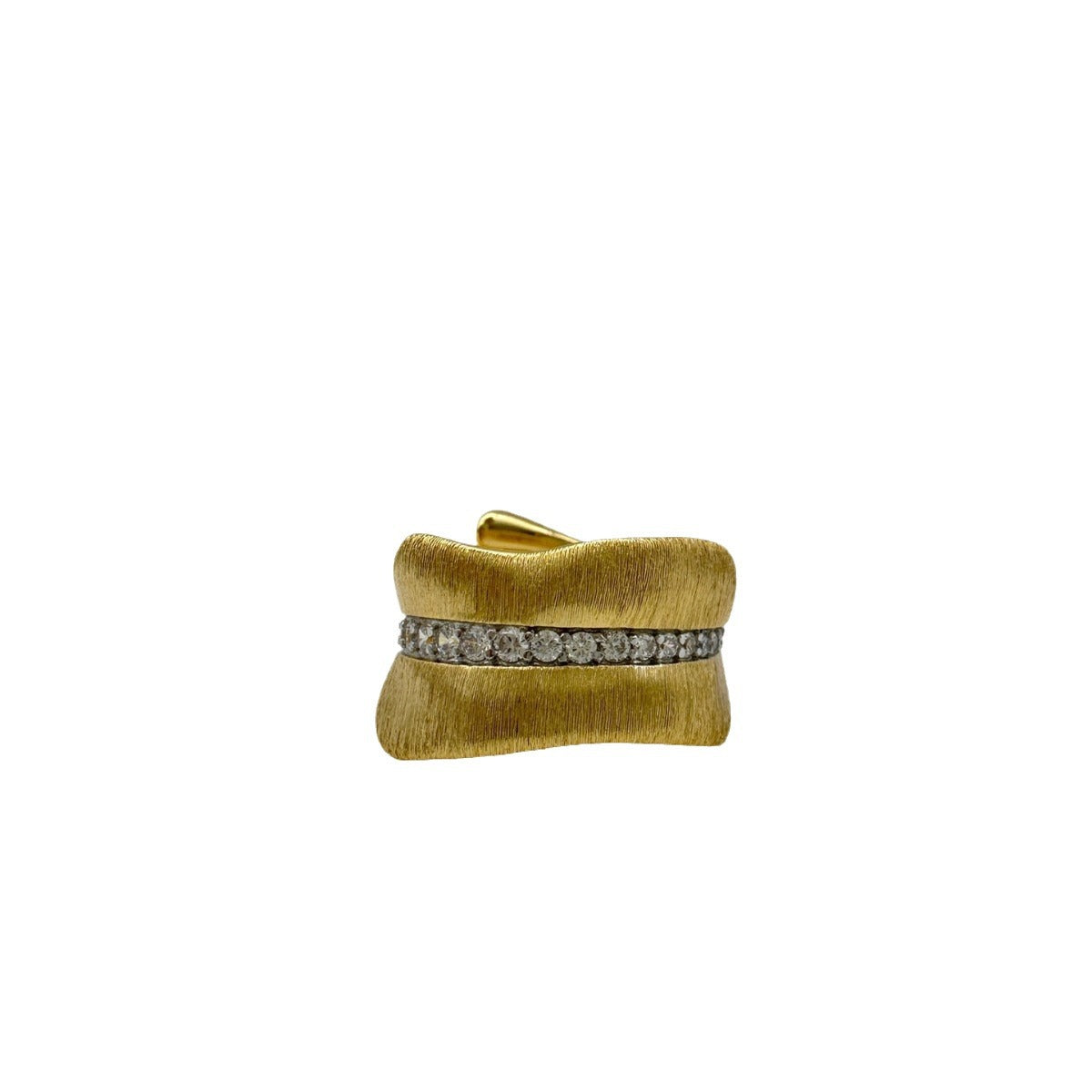 Vintage Irregular Wide Rhinestone Rings