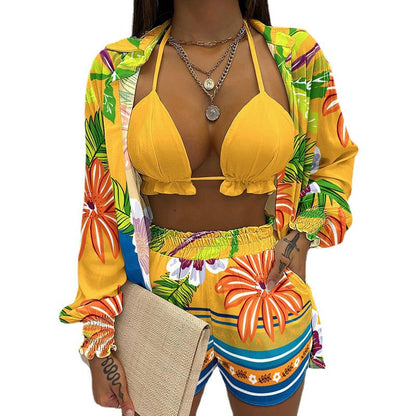 Women's Stylish Floral Print Tank Top and Shorts Set