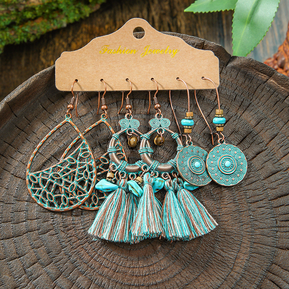 Fashion Tassel Earrings Set for Women - Vintage Style