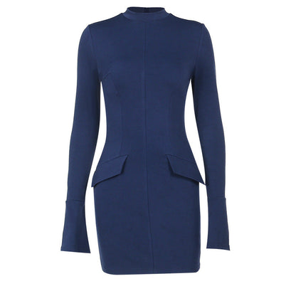 Summer Slim Fit Bodycon Dress Elegant Long Sleeve