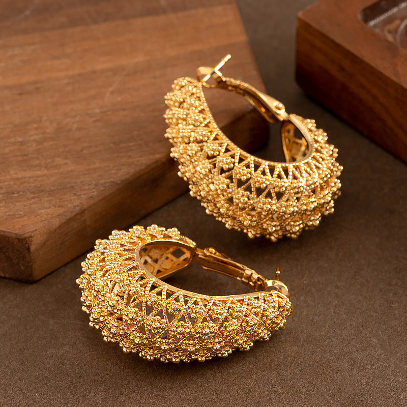 Geometric Cutout Earrings Trendy High-End Design