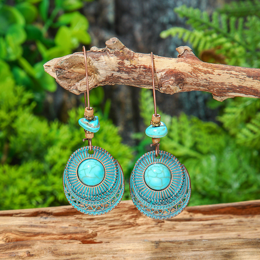 Bohemian Style Tassel Drop Earrings Vintage Zinc Alloy Jewelry