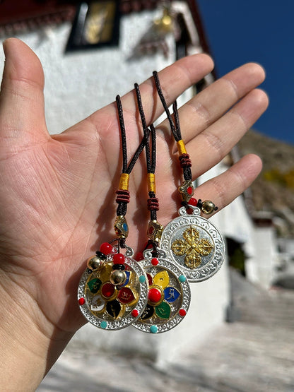 Tibetan Folk Talisman Ornament Colorful Six-Character Mantra Pendant Natal Year Keychain Keychain