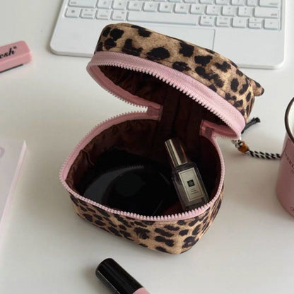 Leopard Print Travel Mini Square Makeup Bag