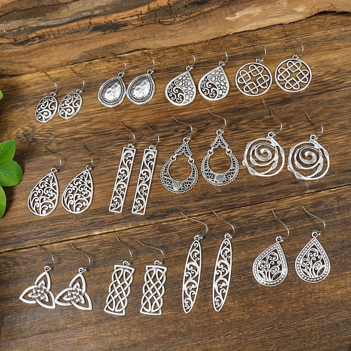 Bohemian Tassel Earrings Set Vintage Geometric Alloy Jewelry
