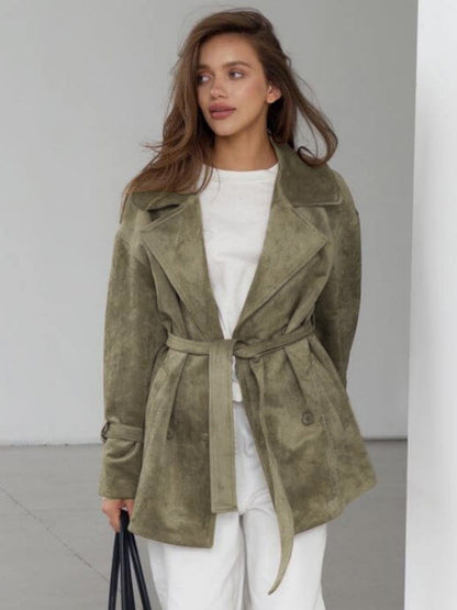 Retro Suede Jacket Stylish Casual Outerwear