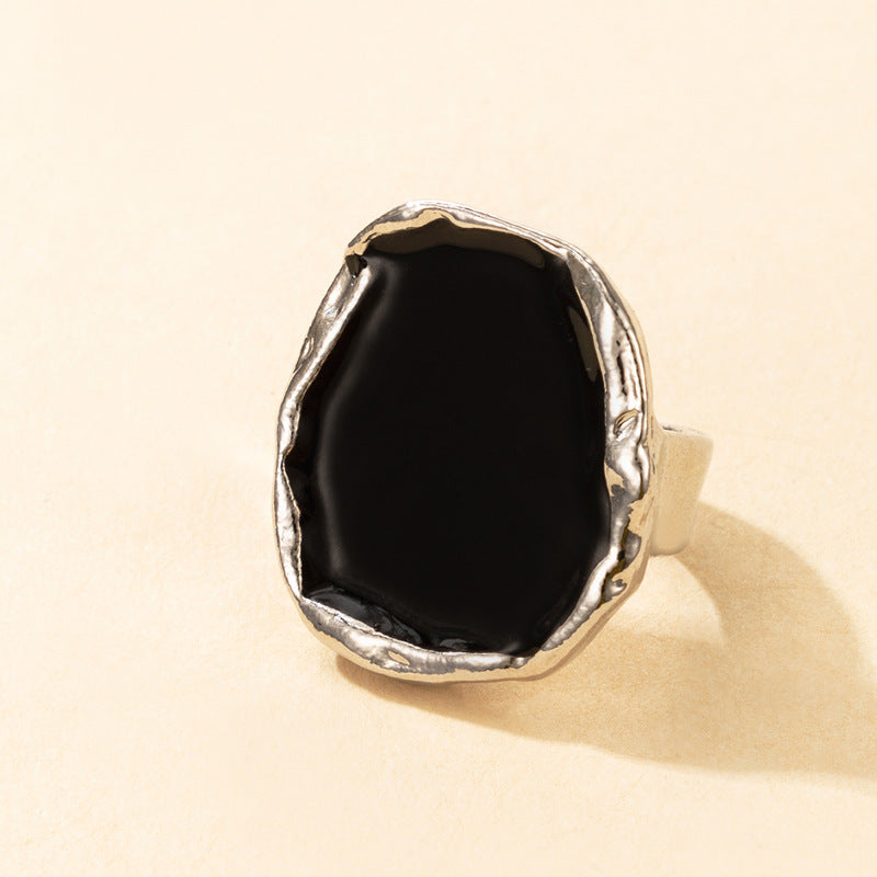 Geometric Alloy Adjustable Ring Vintage Style Jewelry