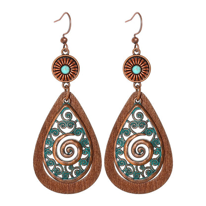 Retro Bohemian Geometric Tassel Earrings Set