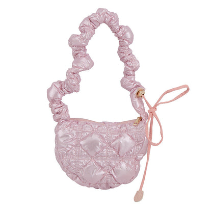 Trendy Ruffled Nylon Cloud Bag Stylish Casual Crossbody