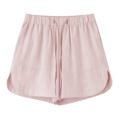 Loose Fit Women's Linen Blend Shorts with Elastic Waist