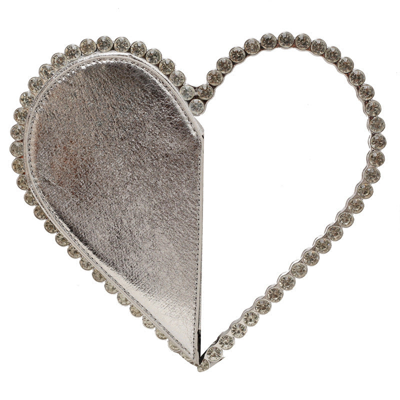 Love Shaped Rhinestone Elegant Party Handbag