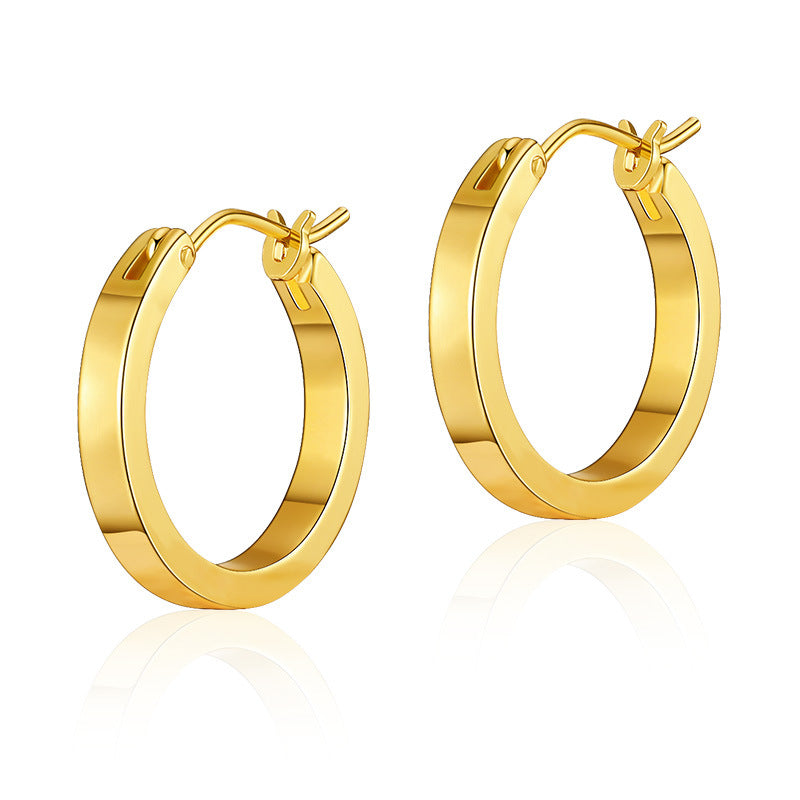 Gold Simple Punk Circle Hoop Earrings