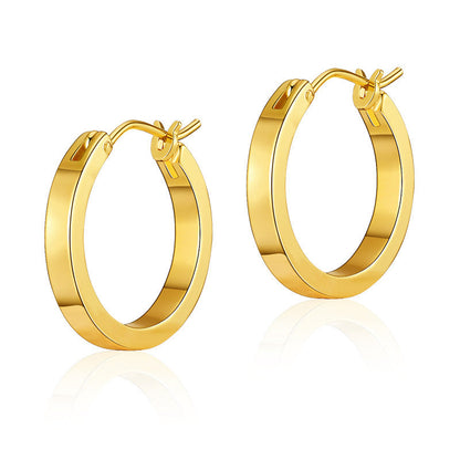Gold Simple Punk Circle Hoop Earrings