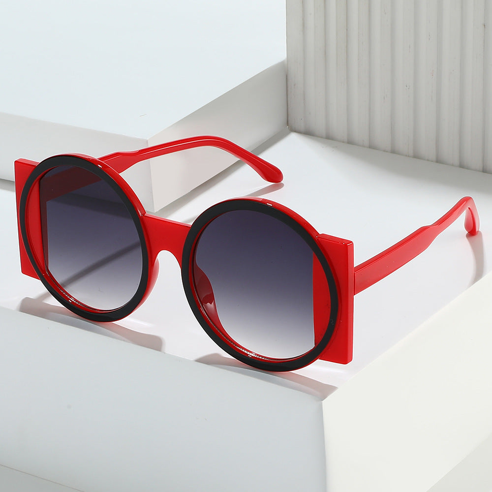 Round Frame Colorful Sunglasses Trendy Fashion Glasses