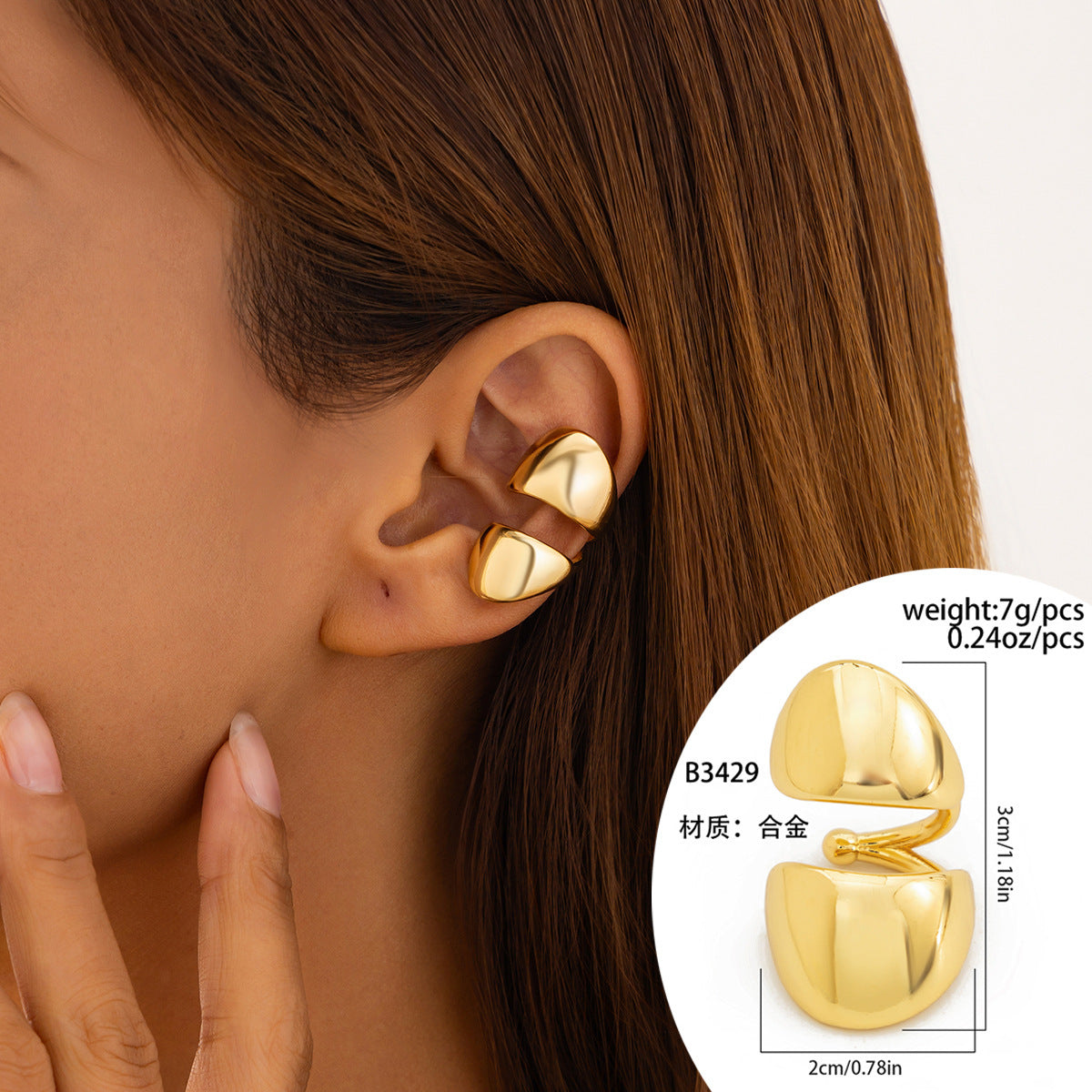 Geometric Metal Teardrop Earrings Fashion Statement Hoops