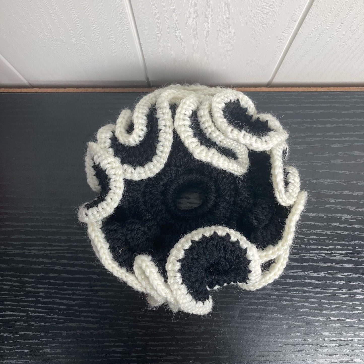 Color Contrast Ruffled Handmade Crochet Scrunchies