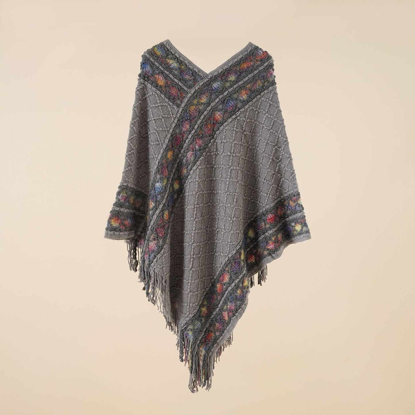 Spring And Autumn New Loose Pullover Knitted Shawl Ethnic Style Pullover Cape