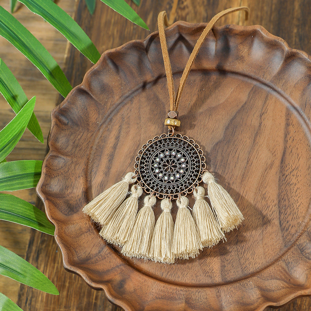 French Bohemian Butterfly Tassel Pendant Necklace