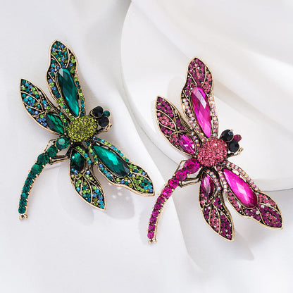 Alloy Rhinestone Dragonfly Brooch Cute Fashion Pin for Women