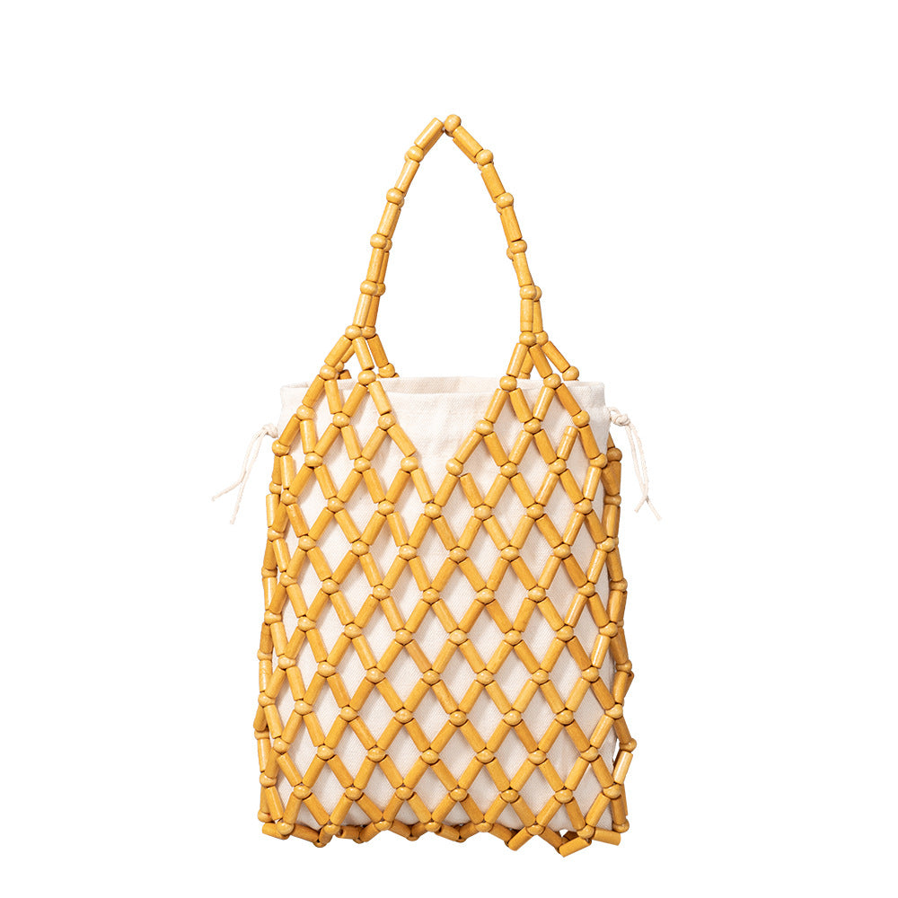 Hallow Wooden Bead Handbags