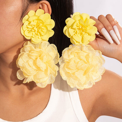 Colorful Floral Statement Earrings Handmade Resin Dangle Earrings