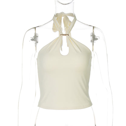 Sleeveless Backless Casual Top for Trendy Girls
