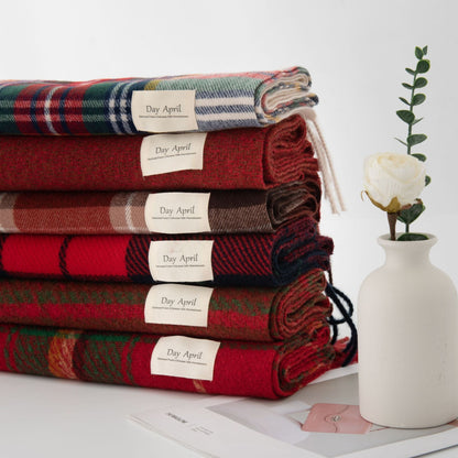 Christamas Theme Plaid Soft Warm Winter Scarf