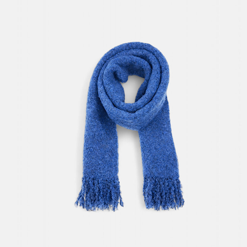Solid Color Knitted Scarf for Women