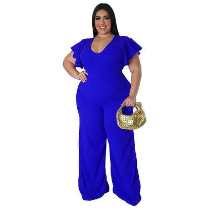 Plus Size Wide Leg Pants Comfortable Casual All-Season Trousers
