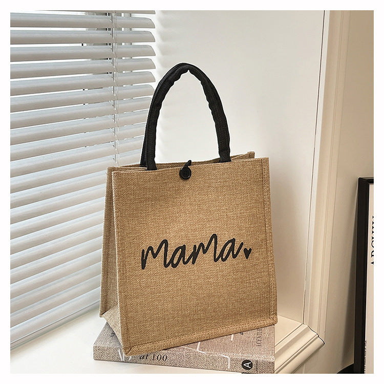 Trendy Canvas Tote Bag Large Capacity Grocery Bag