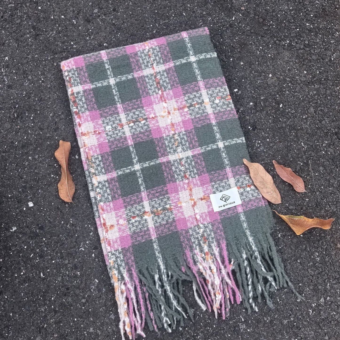 Classic Plaid Thicken Warm Christmas Theme Shawl