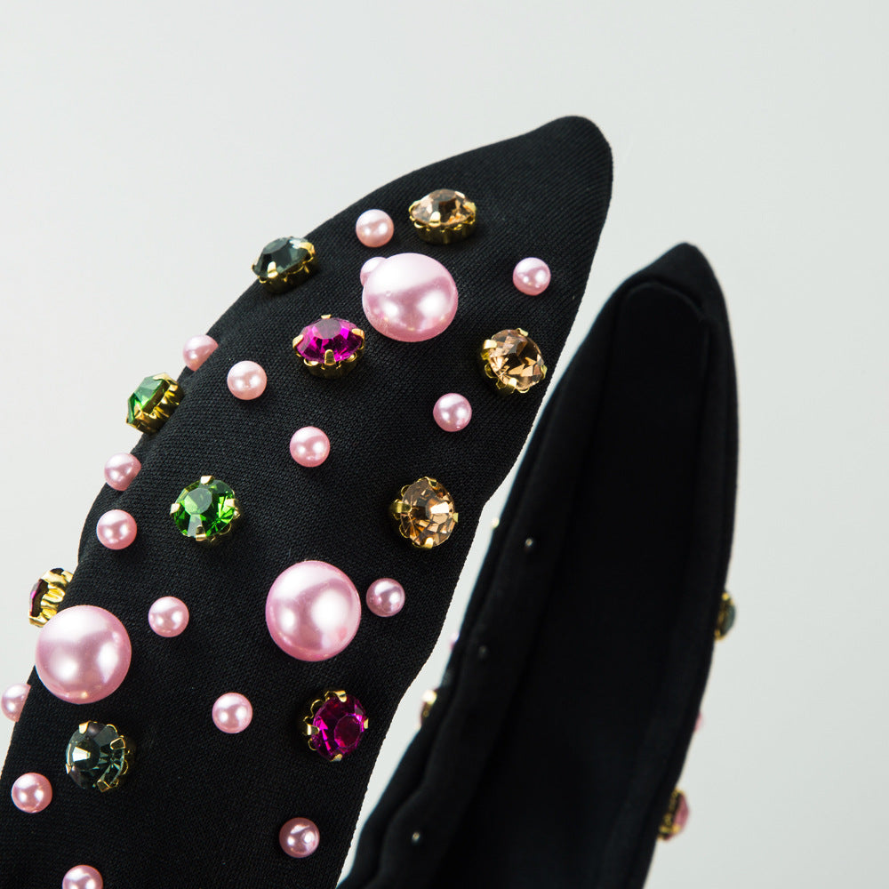 Bean Pearl Headband with Knot Elegant Pearl Hair Accessories