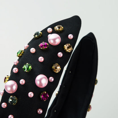 Bean Pearl Headband with Knot Elegant Pearl Hair Accessories