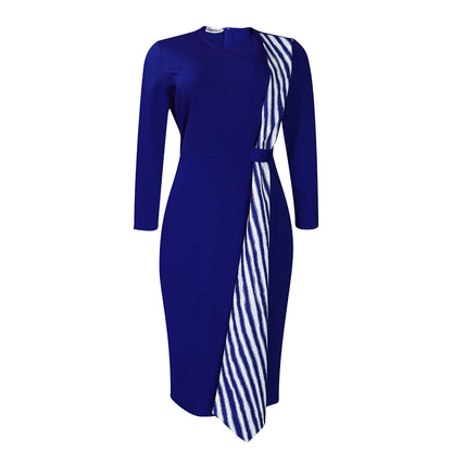 Elegant Pencil Dress Casual Round Neck Slim Fit