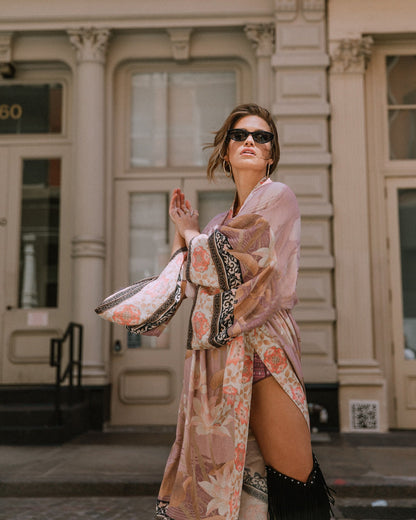 Beach Smock Rayon Crane Positioning Holiday Robe Bikini Sunscreen Cover-Up