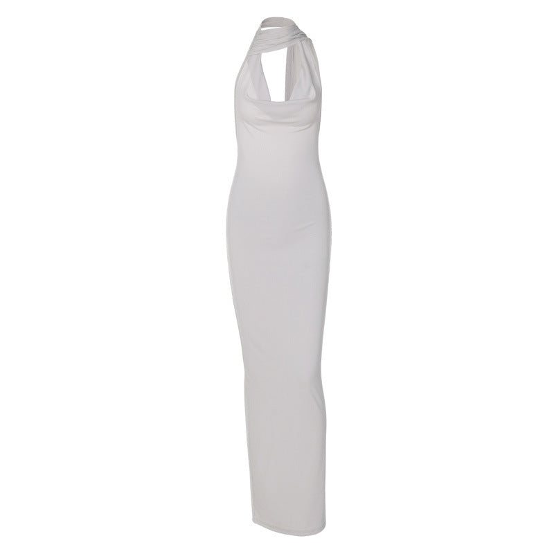 Sexy Backless Irregular Cutout Maxi Dress for Women